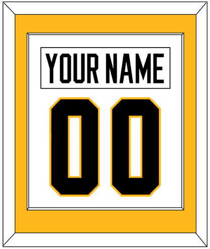Pittsburgh Nameplate & Number (Back) Combined - Road White - Essential Tier 2