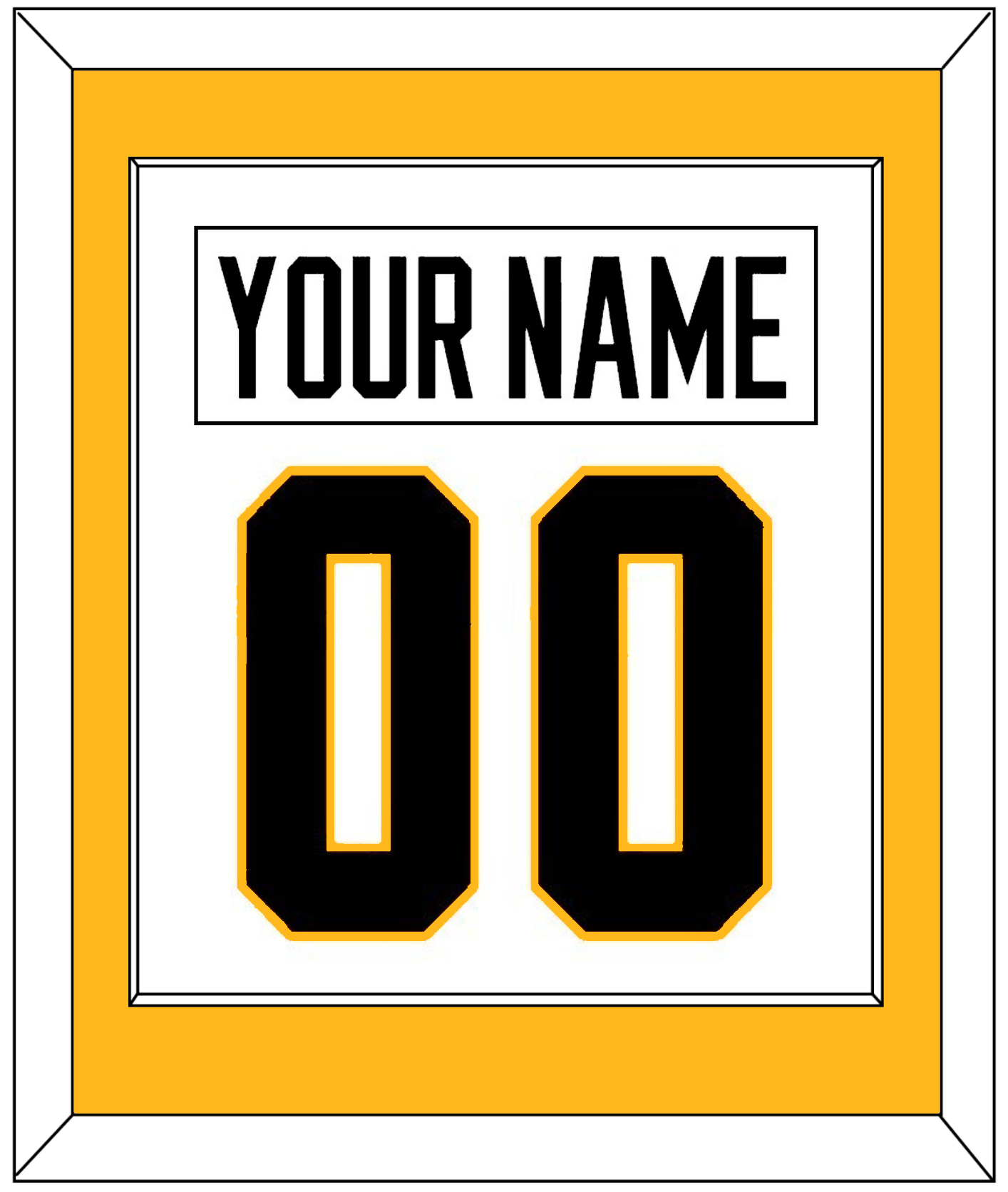 Pittsburgh Nameplate & Number (Back) Combined - Home White (1988-1992) - Essential Tier 2