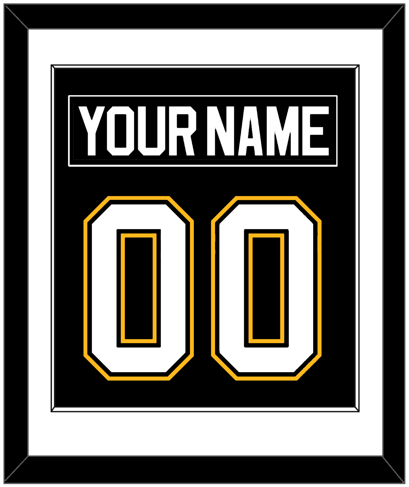 Pittsburgh Nameplate & Number (Back) Combined - Road/Alternate Black (1995-2002) - Essential Tier 1