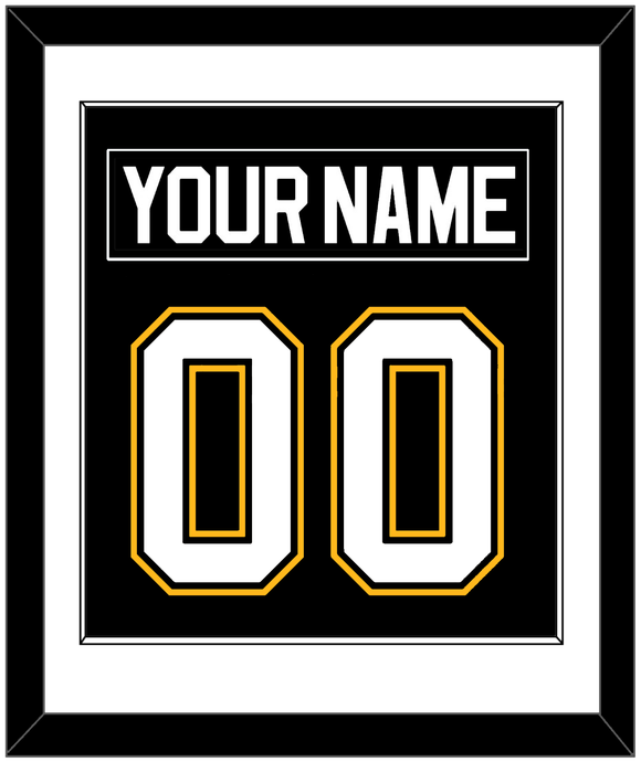 Pittsburgh Nameplate & Number (Back) Combined - Road/Alternate Black (1995-2002) - Single Mat 1