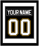 Pittsburgh Nameplate & Number (Back) Combined - Road/Alternate Black (1995-2002) - Single Mat 1