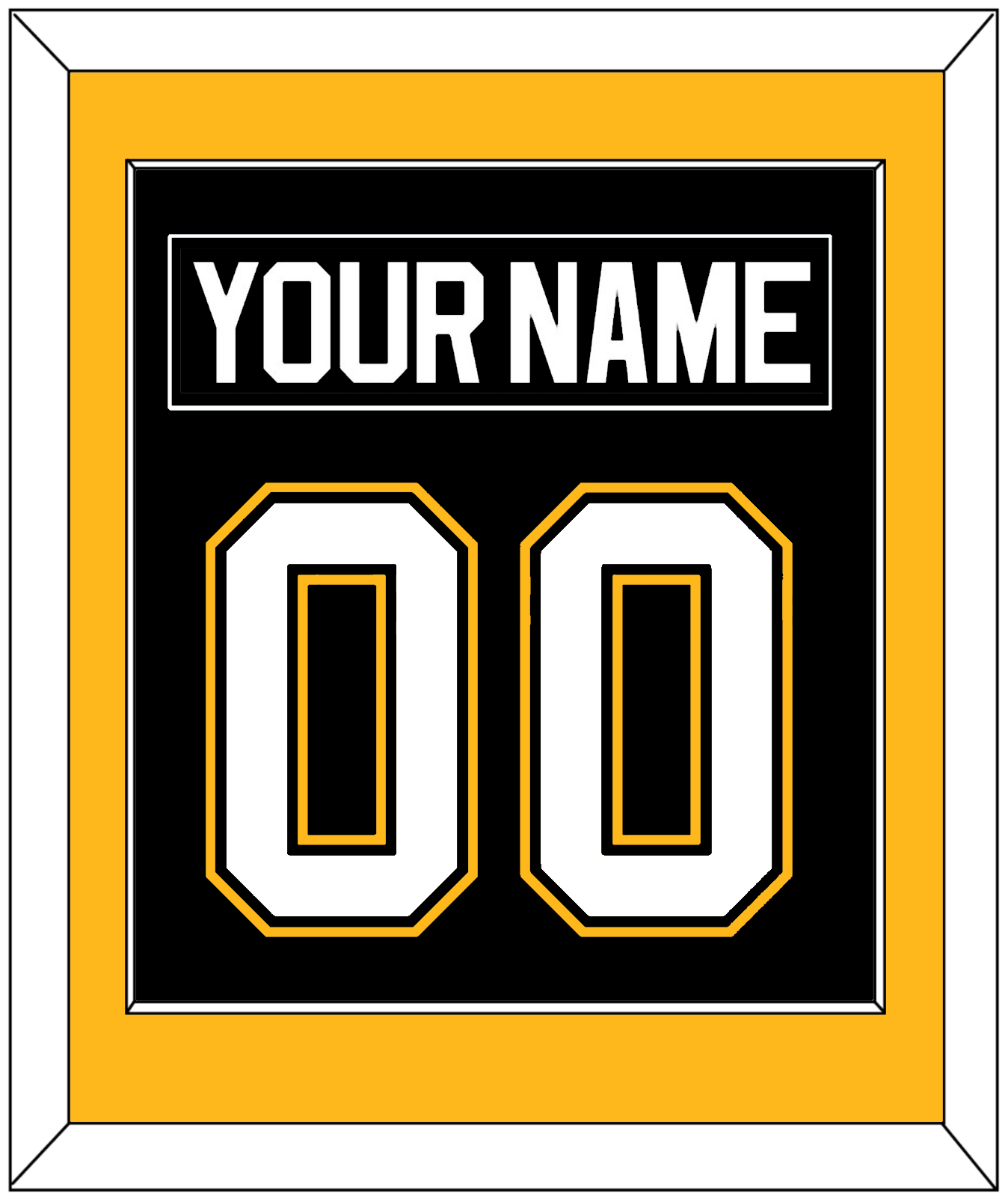 Pittsburgh Nameplate & Number (Back) Combined - Road/Alternate Black (1995-2002) - Essential Tier 2