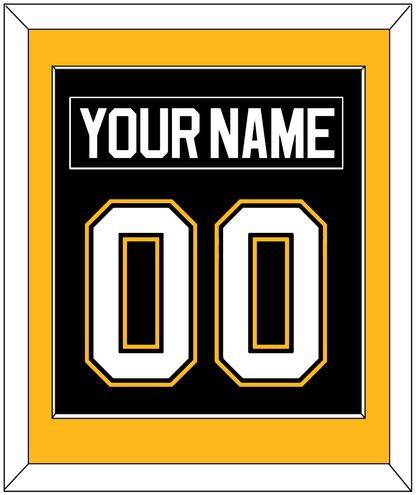 Pittsburgh Nameplate & Number (Back) Combined - Road/Alternate Black (1995-2002) - Essential Tier 2