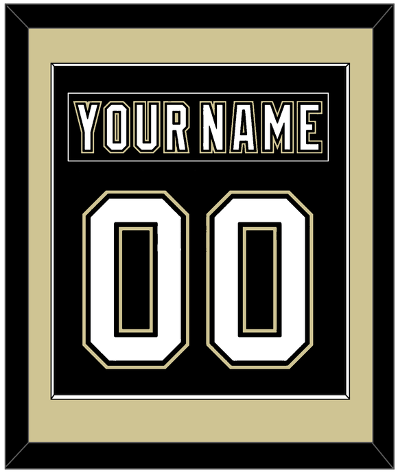 Pittsburgh Nameplate & Number (Back) Combined - Home Black (2007-2016) - Single Mat 2