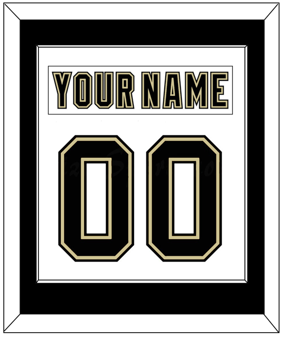 Pittsburgh Nameplate & Number (Back) Combined - White Jersey (2002-2007) - Single Mat 1