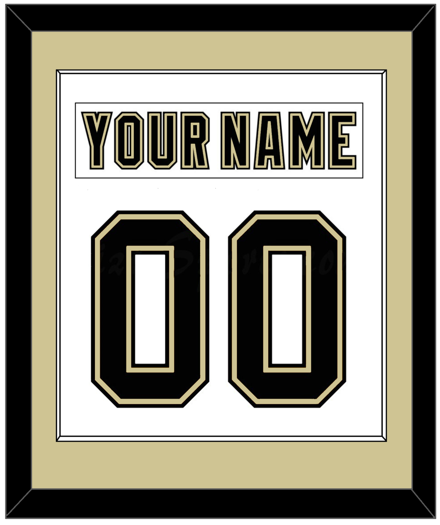 Pittsburgh Nameplate & Number (Back) Combined - Road White (2007-2016) - Essential Tier 2