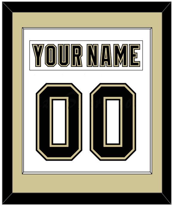 Pittsburgh Nameplate & Number (Back) Combined - Road White (2007-2016) - Single Mat 2