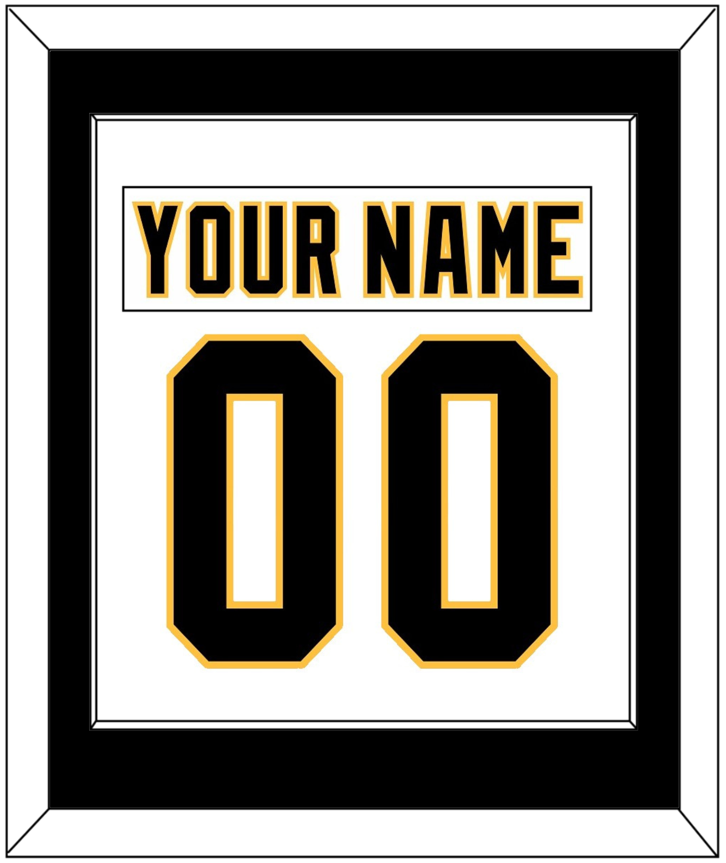 Pittsburgh Nameplate & Number (Back) Combined - Home White (1992-2002) - Essential Tier 1