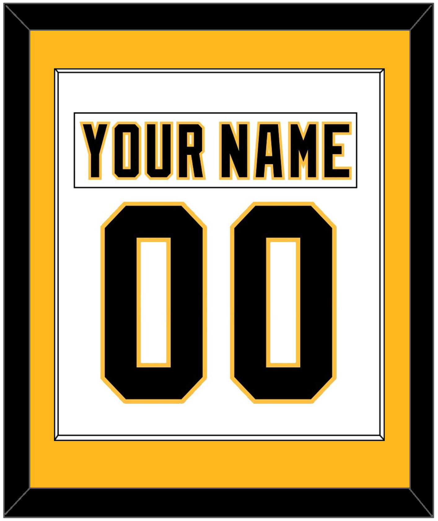 Pittsburgh Nameplate & Number (Back) Combined - Home White (1992-2002) - Essential Tier 2