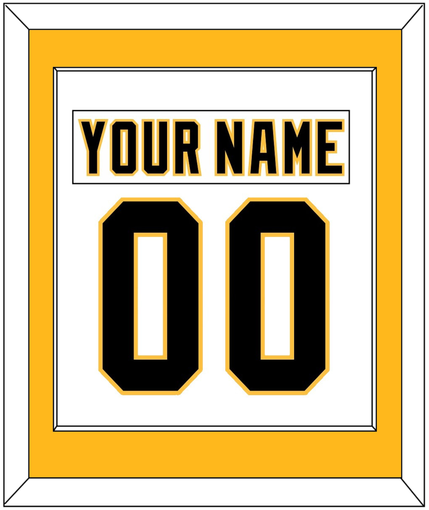 Pittsburgh Nameplate & Number (Back) Combined - Home White (1992-2002) - Essential Tier 2