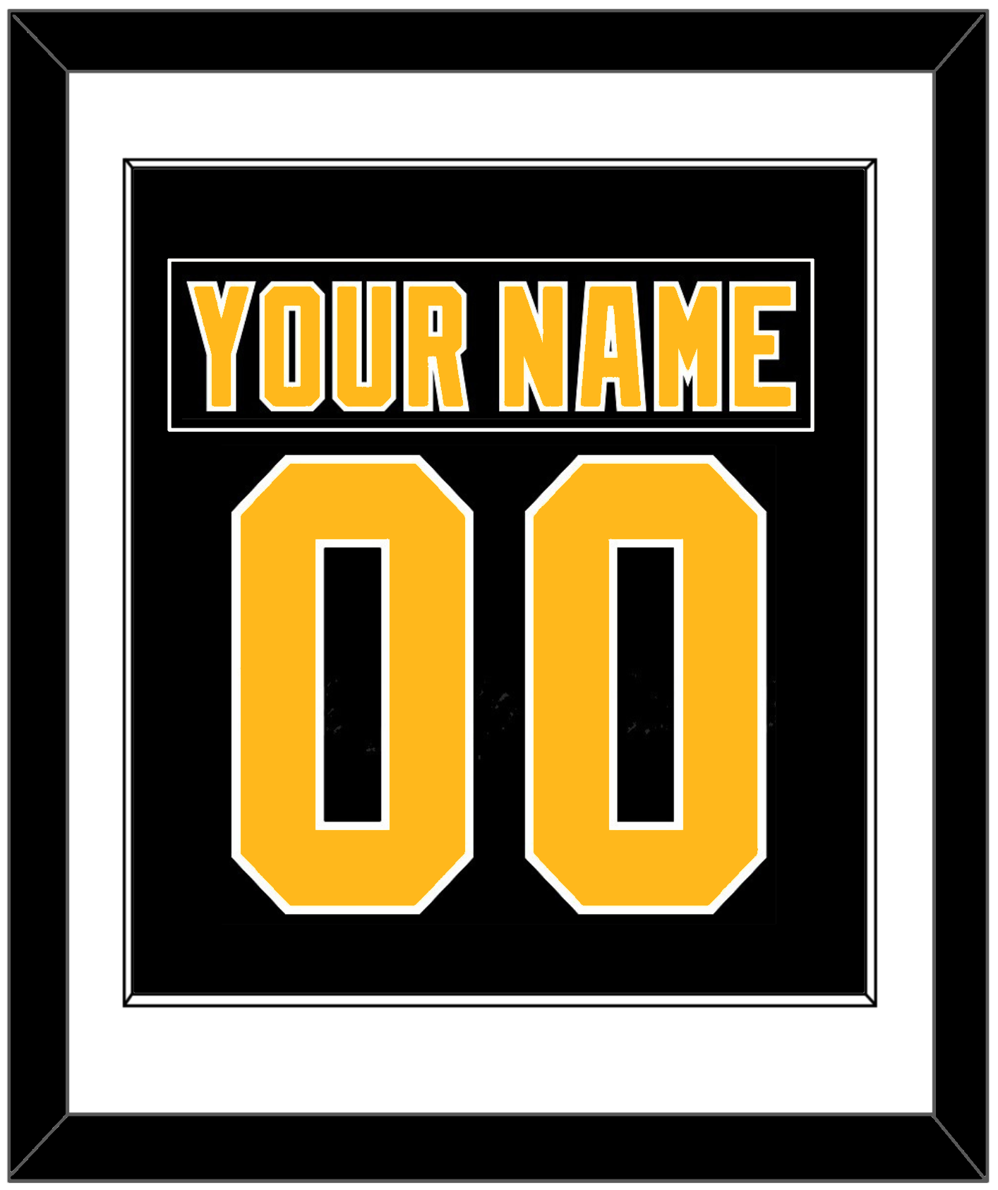 Pittsburgh Nameplate & Number (Back) Combined - Road Black (1992-1997) - Essential Tier 1