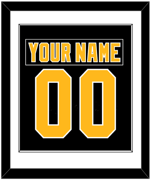 Pittsburgh Nameplate & Number (Back) Combined - Road Black (1992-1997) - Single Mat 1