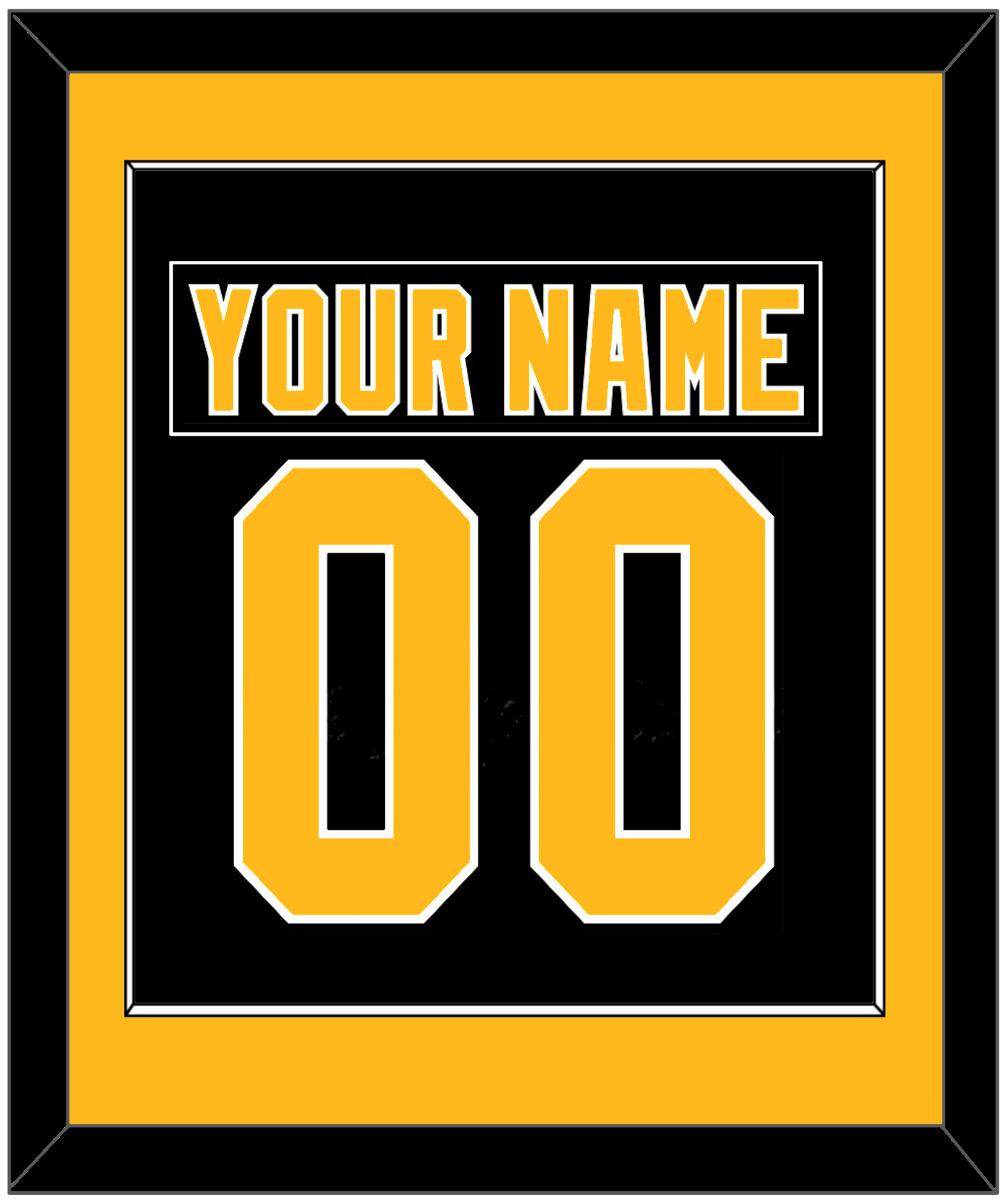 Pittsburgh Nameplate & Number (Back) Combined - Road Black (1992-1997) - Essential Tier 2