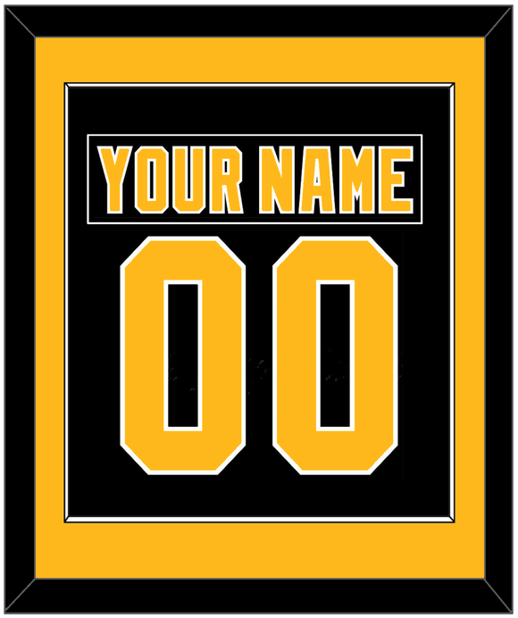 Pittsburgh Nameplate & Number (Back) Combined - Road Black (1992-1997) - Single Mat 2