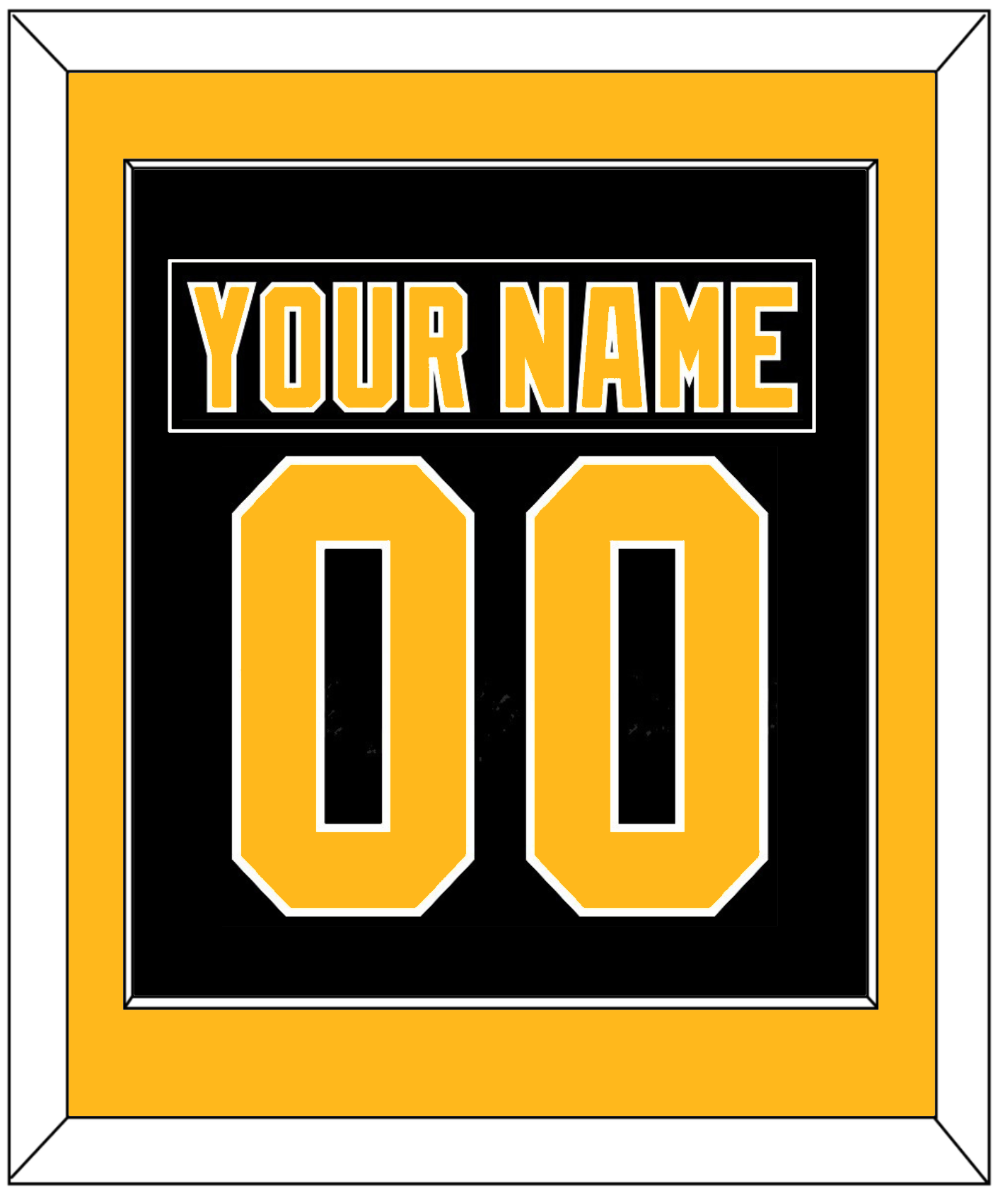 Pittsburgh Nameplate & Number (Back) Combined - Road Black (1992-1997) - Essential Tier 2