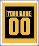 Pittsburgh Nameplate & Number (Back) Combined - Road Black (1992-1997) - Single Mat 2