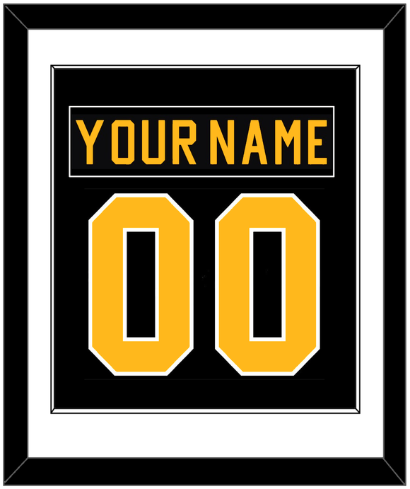 Pittsburgh Nameplate & Number (Back) Combined - Road Black (1981-1984) - Single Mat 1