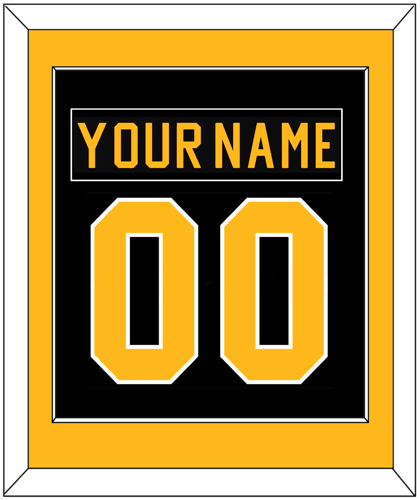Pittsburgh Nameplate & Number (Back) Combined - Road Black (1981-1984) - Essential Tier 2