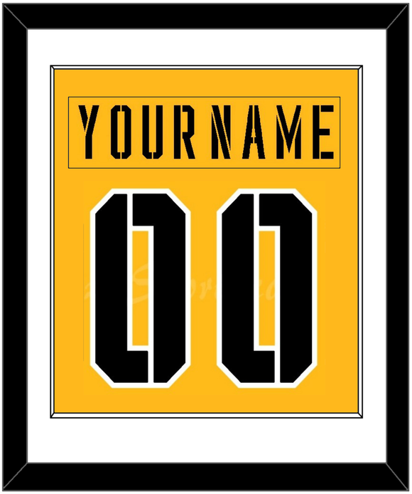 Pittsburgh Nameplate & Number (Back) Combined - 2017 Stadium Series Gold - Single Mat 1