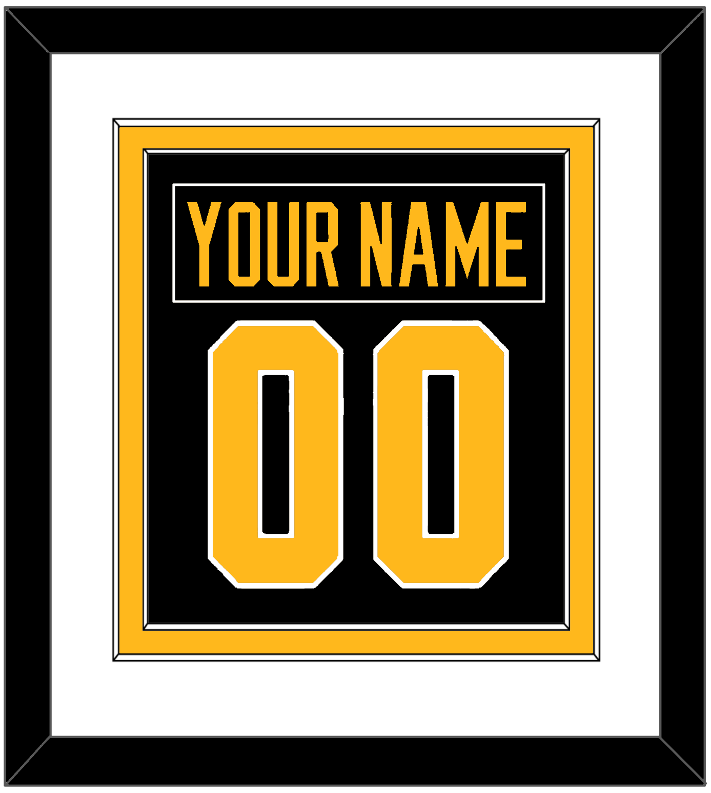 Pittsburgh Nameplate & Number (Back) Combined - Home Black - Signature Tier 1
