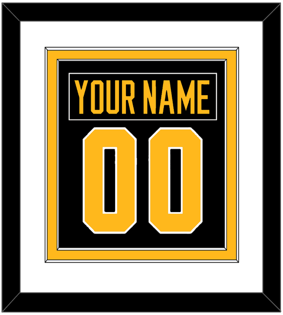 Pittsburgh Nameplate & Number (Back) Combined - Home Black - Double Mat 1