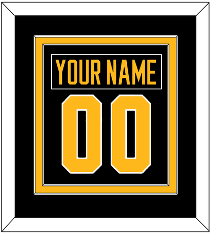 Pittsburgh Nameplate & Number (Back) Combined - Road Black (1988-1992) - Signature Tier 2
