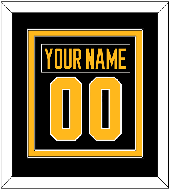 Pittsburgh Nameplate & Number (Back) Combined - Alternate Black - Double Mat 2