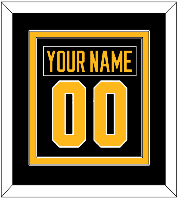 Pittsburgh Nameplate & Number (Back) Combined - Road Black (1988-1992) - Double Mat 2