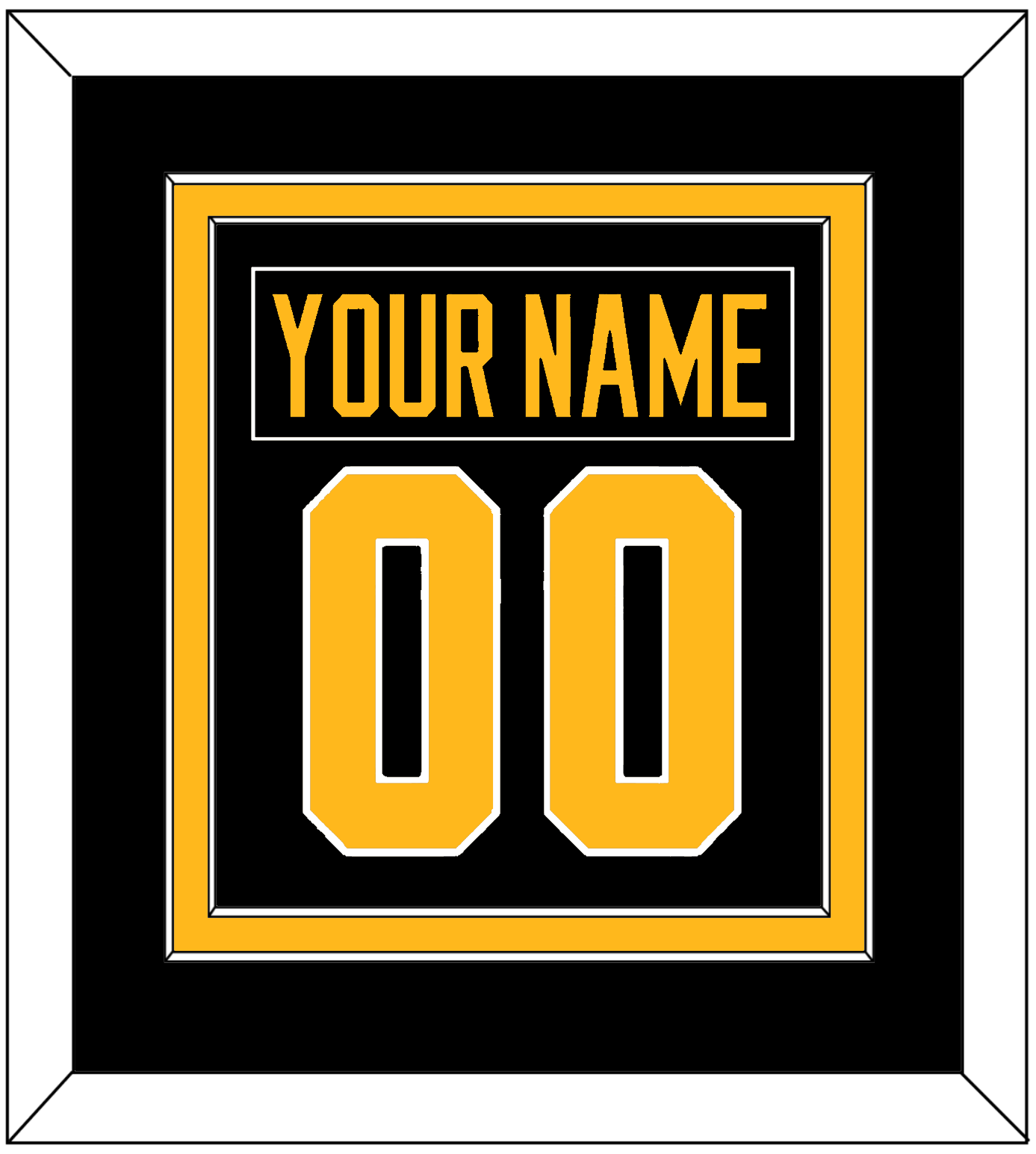 Pittsburgh Nameplate & Number (Back) Combined - Home Black - Signature Tier 2