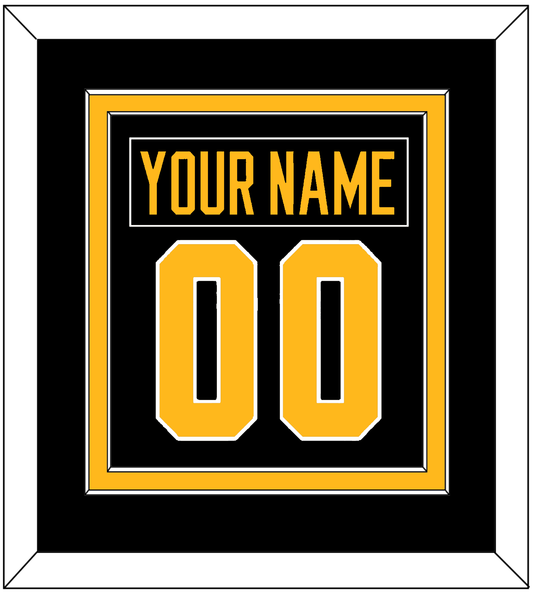 Pittsburgh Nameplate & Number (Back) Combined - Home Black - Signature Tier 2