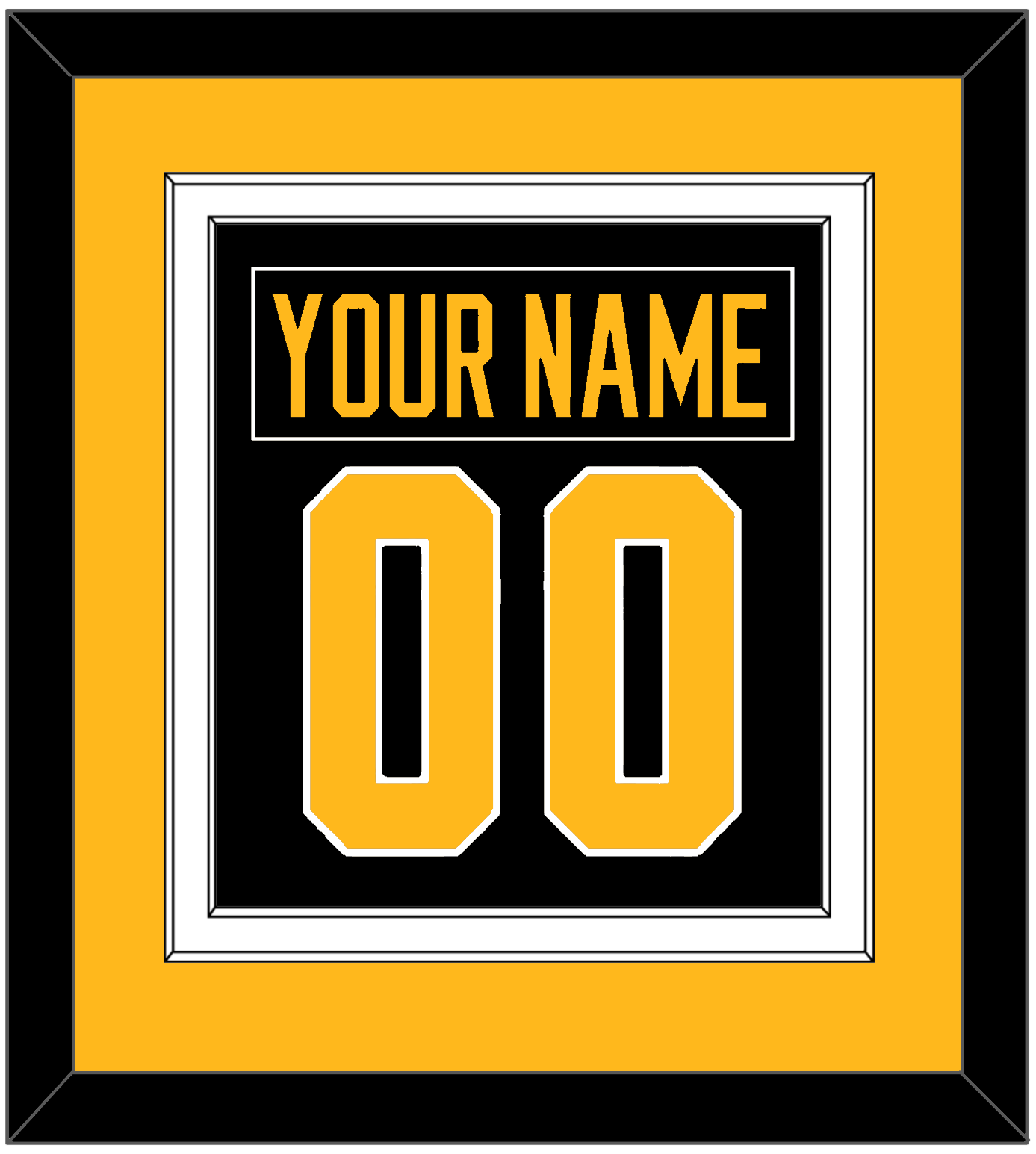 Pittsburgh Nameplate & Number (Back) Combined - Road Black (1988-1992) - Signature Tier 3
