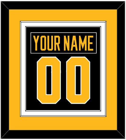 Pittsburgh Nameplate & Number (Back) Combined - Alternate Black (2021-2025) - Signature Tier 3