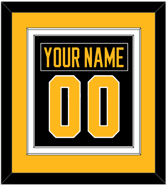 Pittsburgh Nameplate & Number (Back) Combined - Alternate Black (2021-2025) - Signature Tier 3