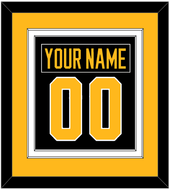 Pittsburgh Nameplate & Number (Back) Combined - Home Black - Double Mat 3