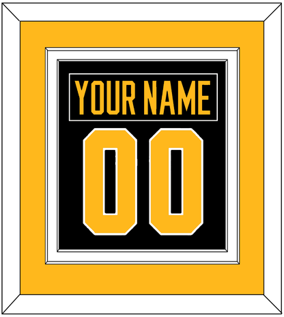 Pittsburgh Nameplate & Number (Back) Combined - Road Black (1988-1992) - Signature Tier 3