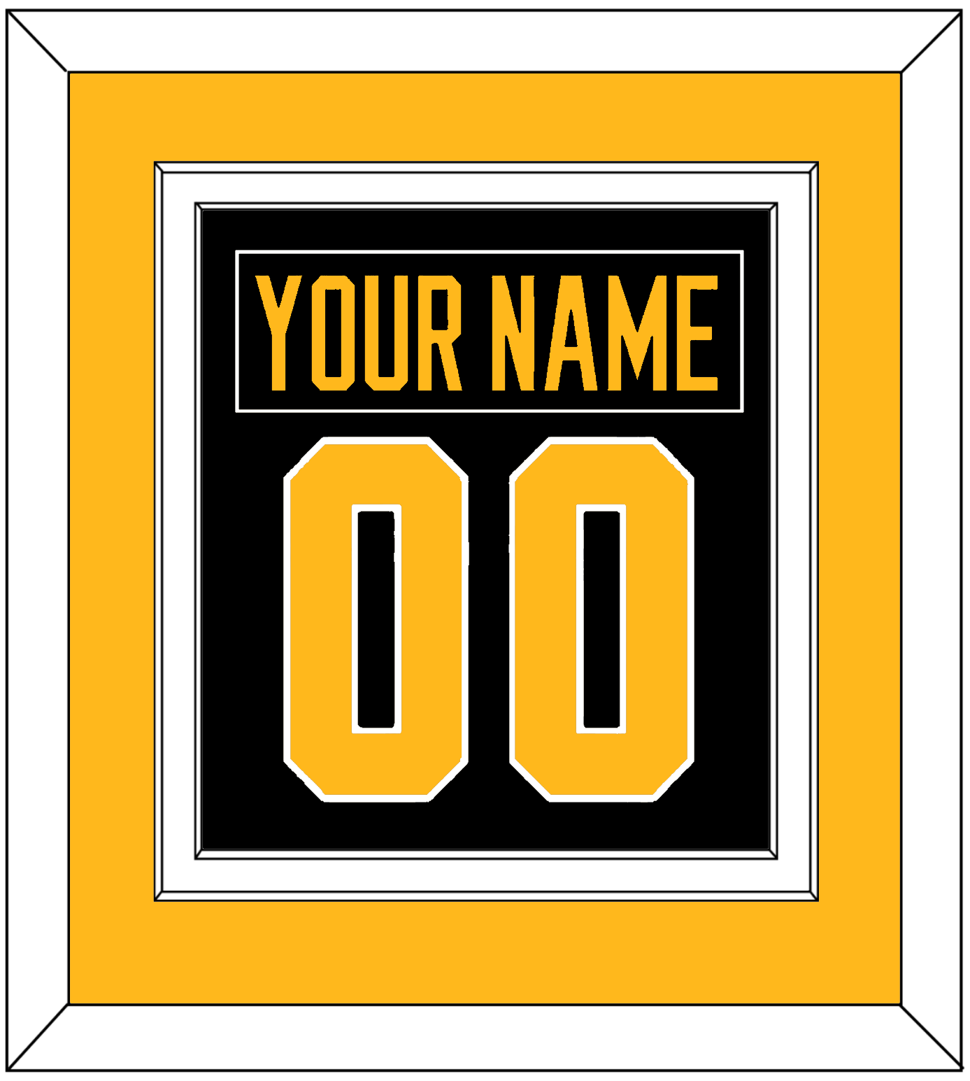 Pittsburgh Nameplate & Number (Back) Combined - Home Black - Signature Tier 3