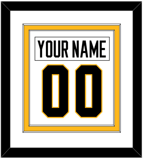 Pittsburgh Nameplate & Number (Back) Combined - Road White - Double Mat 1