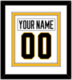 Pittsburgh Nameplate & Number (Back) Combined - Road White - Double Mat 1