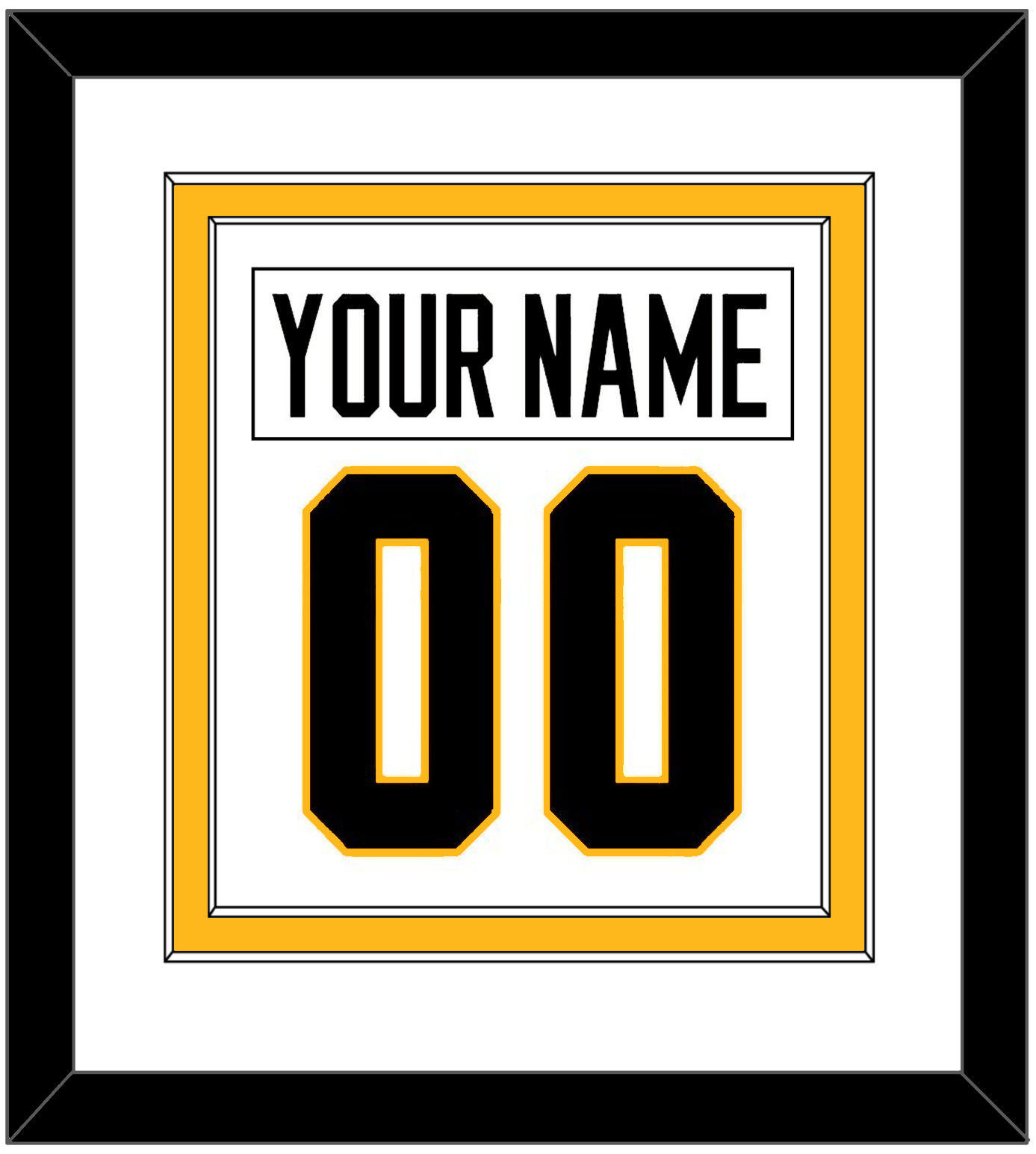 Pittsburgh Nameplate & Number (Back) Combined - Home White (1988-1992) - Signature Tier 1