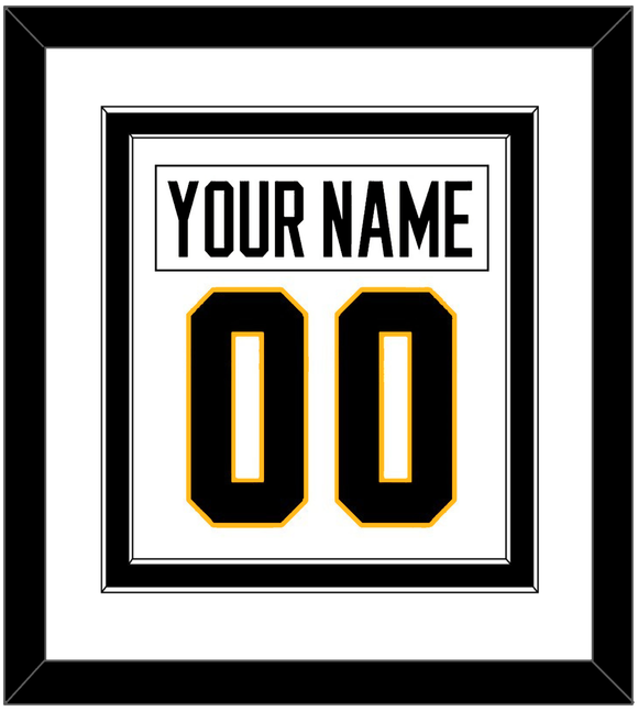 Pittsburgh Nameplate & Number (Back) Combined - Home White (1988-1992) - Double Mat 2