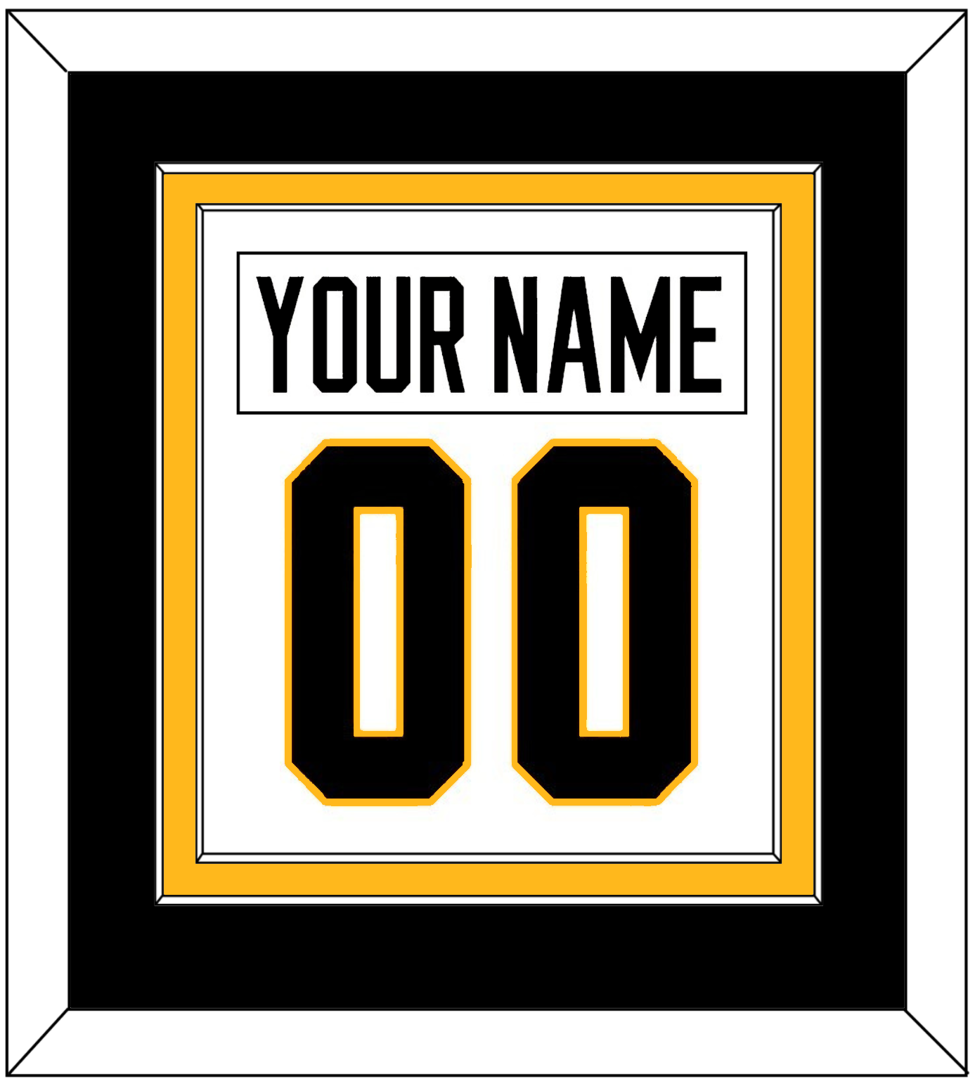 Pittsburgh Nameplate & Number (Back) Combined - Road White - Signature Tier 3