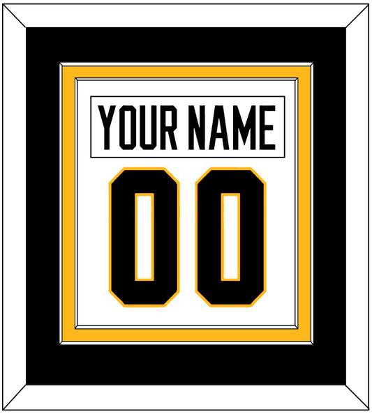 Pittsburgh Nameplate & Number (Back) Combined - Road White - Signature Tier 3