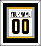 Pittsburgh Nameplate & Number (Back) Combined - Home White (1988-1992) - Double Mat 3