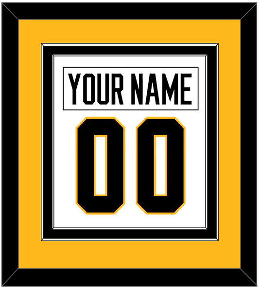 Pittsburgh Nameplate & Number (Back) Combined - Home White (1988-1992) - Signature Tier 4