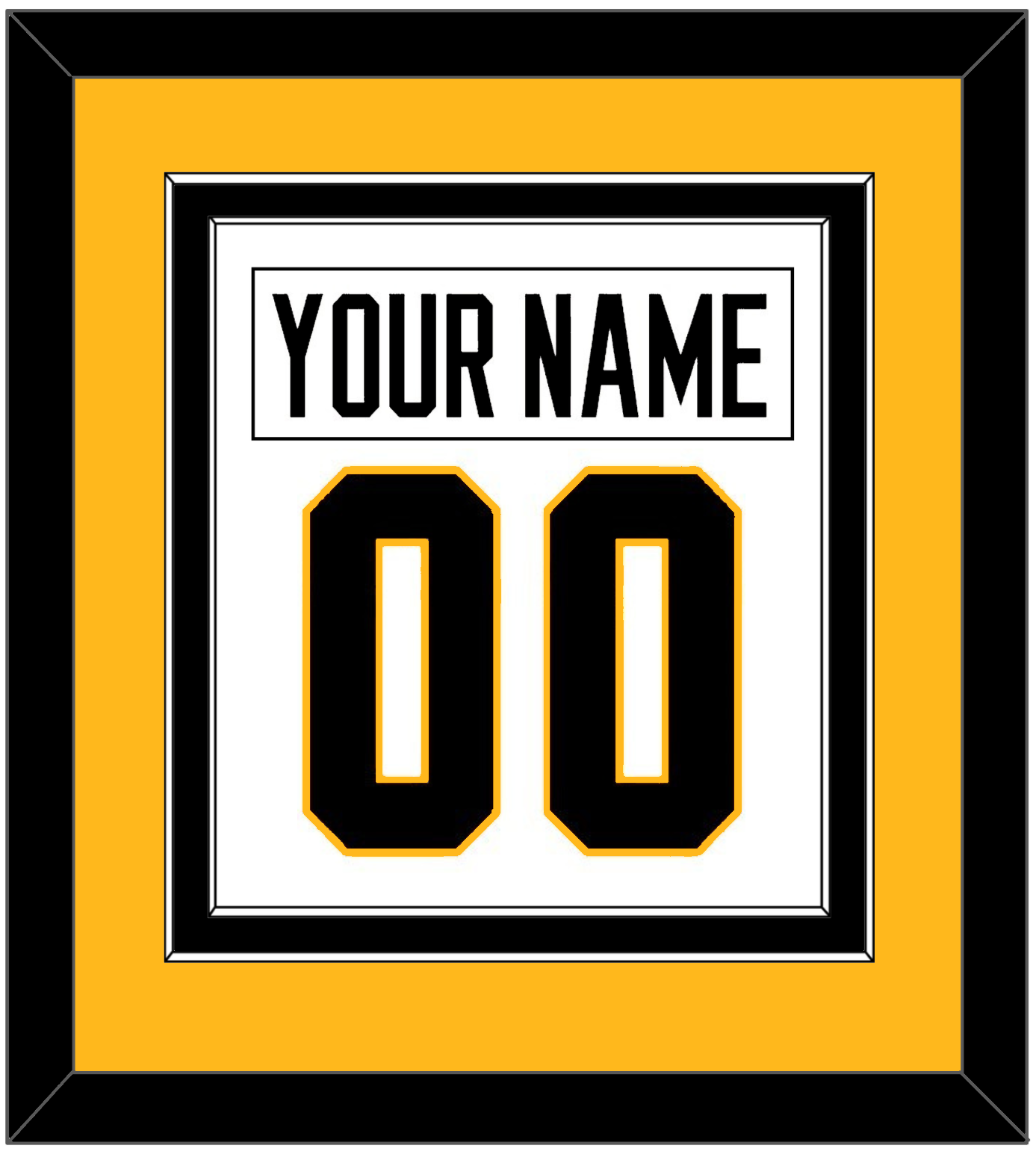 Pittsburgh Nameplate & Number (Back) Combined - Road White - Signature Tier 4