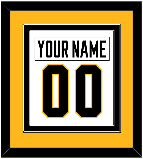 Pittsburgh Nameplate & Number (Back) Combined - Road White - Double Mat 4