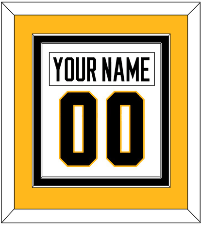 Pittsburgh Nameplate & Number (Back) Combined - Home White (1988-1992) - Signature Tier 4