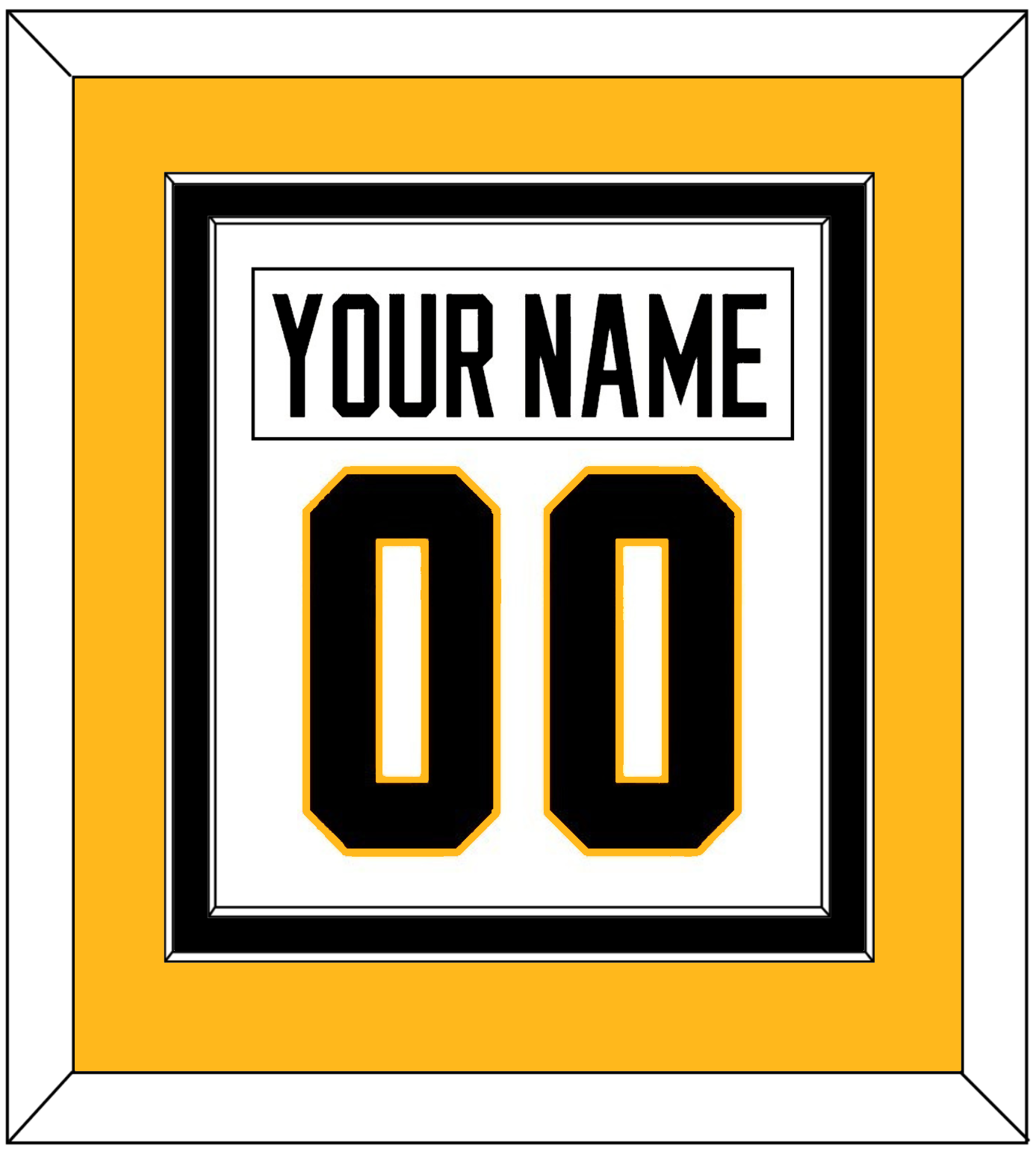 Pittsburgh Nameplate & Number (Back) Combined - Road White - Signature Tier 4