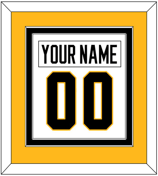 Pittsburgh Nameplate & Number (Back) Combined - Road White - Signature Tier 4