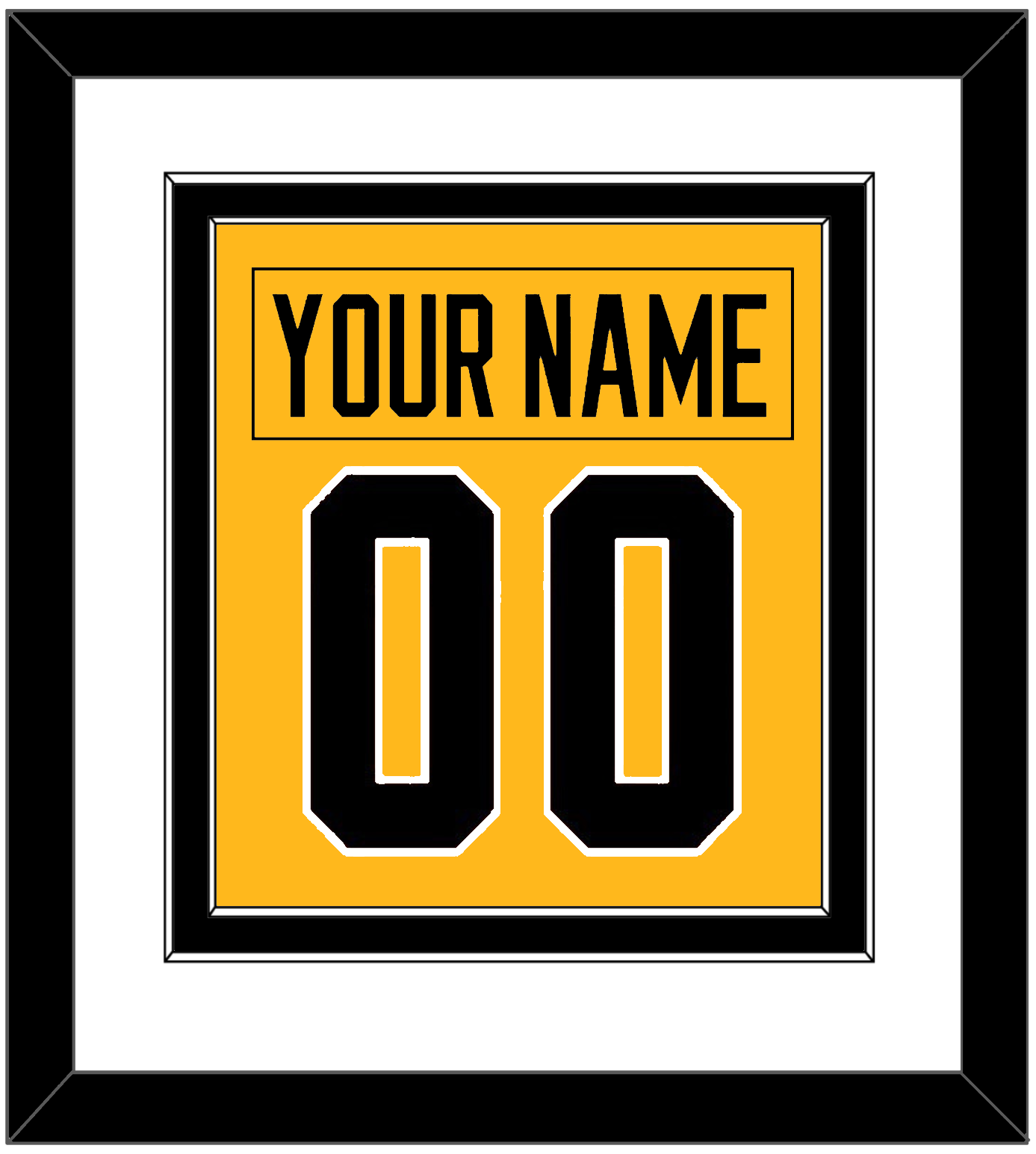 Pittsburgh Nameplate & Number (Back) Combined - Alternate Gold (2018-2021) - Signature Tier 1